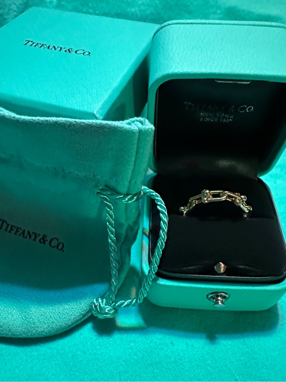 Tiffany & Co. Gold Hardware micro link ring